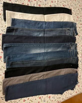 Lotto 11 paia pantaloni e jeans donna taglia 46/48