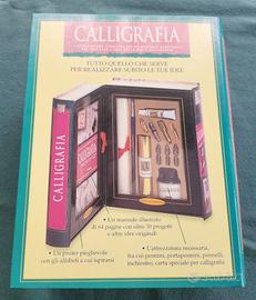 kit con manuale e 2 libri calligrafia