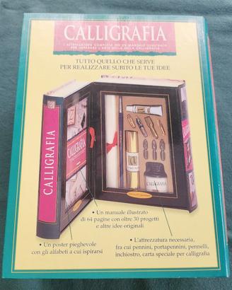 kit con manuale e 2 libri calligrafia