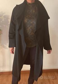 Brioni, cappotto in lana nero,indossato pochissimo