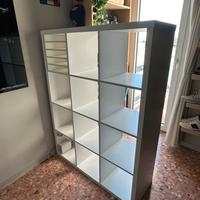 Scaffale libreria kallax ikea bianco con accessori