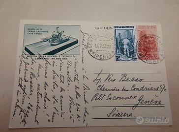 Cartolina 1953 SVIZZERA - Mostra LEONARDO DA VINCI