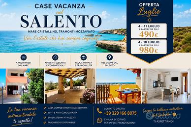 PROMO Luglio Case Vacanza nel Salento sul MARE