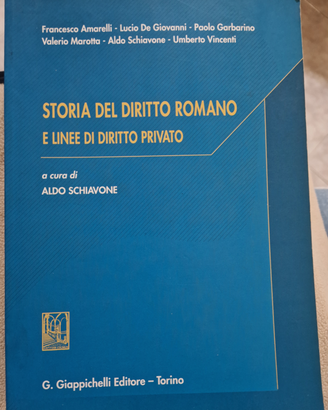 Storia del diritto romano e linee di diritto priv