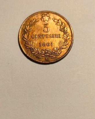 **Regno 10 centesimi 1861M VE II**