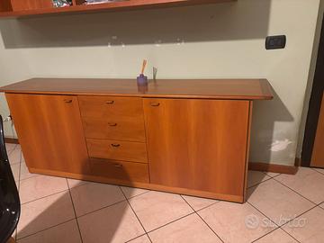 Credenza, mobile basso con cassetti e ante