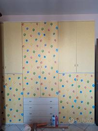 Armadio stagionale con cassettiera decoro palloni