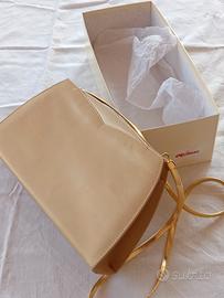 Borsetta beige Melluso tracolla  metallo dorato