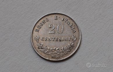 20 CENTESIMI 1863 MILANO VITTORIO EMANUELE II
