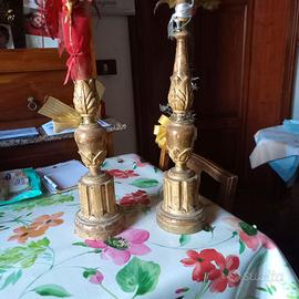 candelabri in legno