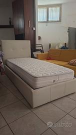 letto contenitore singolo con materasso memory