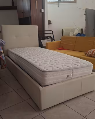 letto contenitore singolo con materasso memory