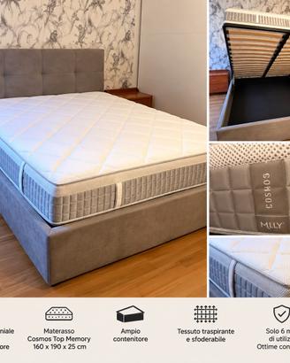 Letto contenitore con materasso 