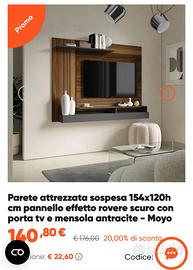 Parete TV effetto legno