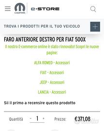 Proiettore superiore anteriore destro alogeno 500X