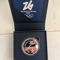 6€ Argento Cortina 2026 Predazzo Tiratura 2500