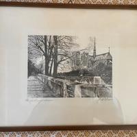 Disegno veduta di Notre Dame de Paris