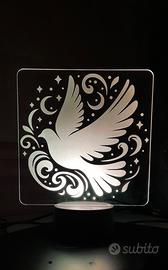 Colomba lampada led personalizzabile con 