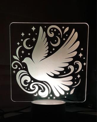 Colomba lampada led personalizzabile con 