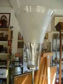 Lampada da terra piantana acciaio  vetro di Murano