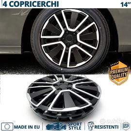 4 Copricerchi per SKODA 14'' Pollici Silver e Nere
