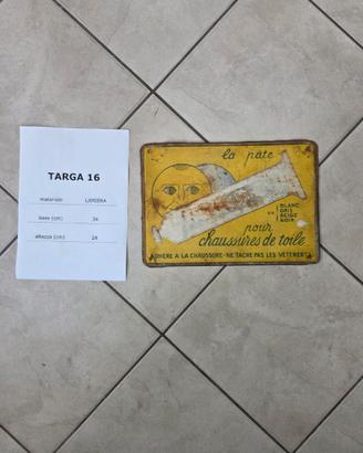 Rara targa Vintage La Pâte