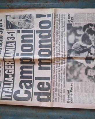 gazzetta dello sport del 1982 Italia campione del 