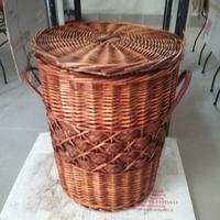 Cesta in vimini portabiancheria, anni '70