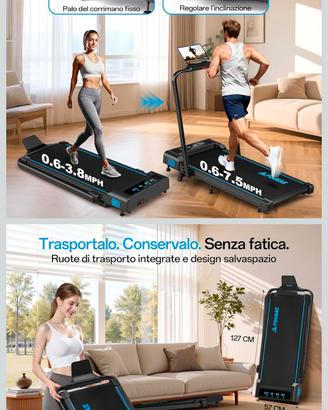 Tapis Roulant Pieghevole 1-12km/h 