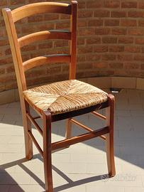 6 sedie in legno impagliate