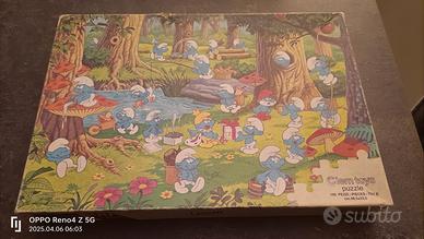 Puzzle Vintage anni '80 Clem Toys "Puffi"