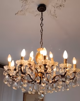 Lampadario in sospensione Cristallo Gocce 15 luci