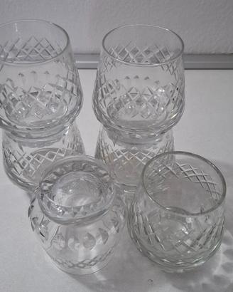 Servizio Completo 12 Bicchieri Cristallo Vintage