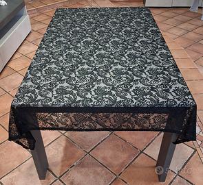 Tovaglia poliestere effetto pizzo nero 45x250cm 