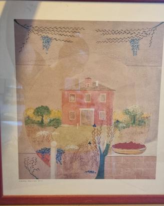 quadro la stampa d'arte "la casa rossa" con corn