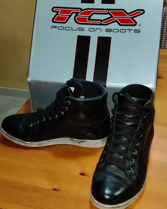 SCARPE ALTE MOTO UOMO TCX X-STREET WP-PELLE BLACK