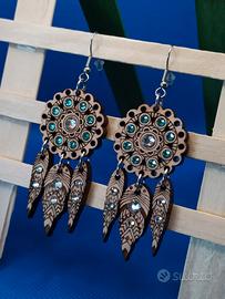 Orecchini Acchiappasogni  in legno e Swarovski®