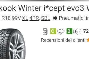 4 gomme Hankook invernali 225/50 R18 Winter I*cept