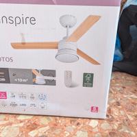 Notos ceiling fan light walnut, D. 106 cm INSPIRE