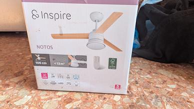 Notos ceiling fan light walnut, D. 106 cm INSPIRE