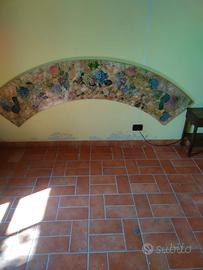 Testiera letto artigian + due comodini + abat jour