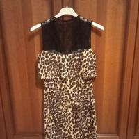 Vestito Guess leopardato e con pizzo nero