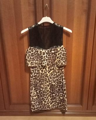 Vestito Guess leopardato e con pizzo nero