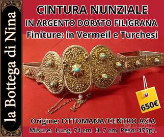 CINTURA NUNZIALE IN ARGENTO DORATO FILIGRANA