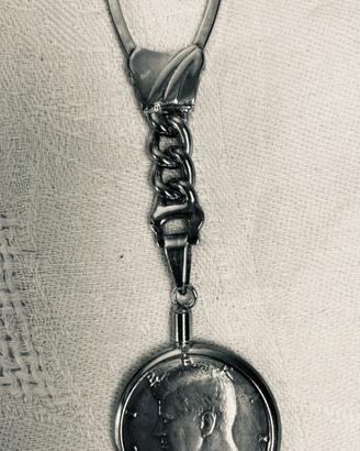 Portachiavi in argento con moneta Kennedy