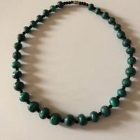 Collana in malachite non lucidata - Vintage