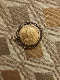 sterlina oro 22 kt regina vittoria velo