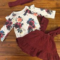 Completo body salopette e fascia 1-3 mesi