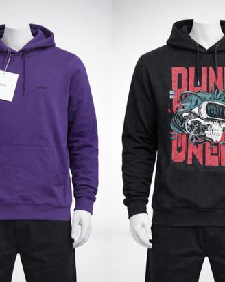 2 Felpe con Cappuccio Uomo XL Nuove con Cartellino