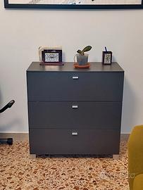 madia 3 cassetti colore grigio scuro